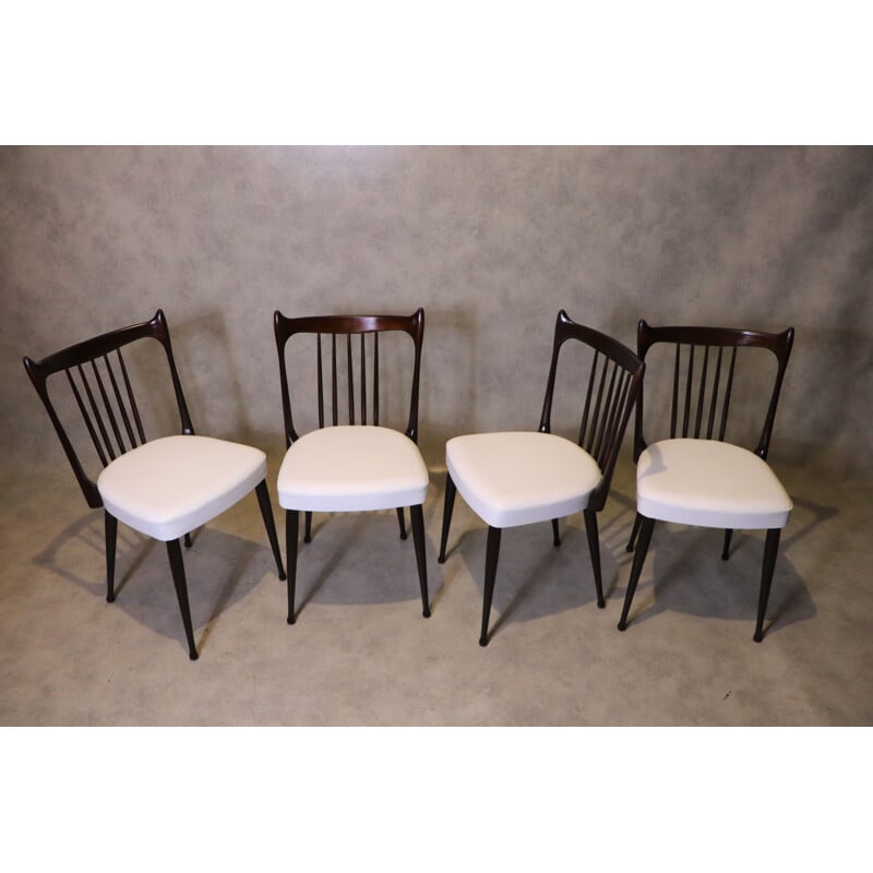 Set of 4 vintage chairs by Stevens 1950