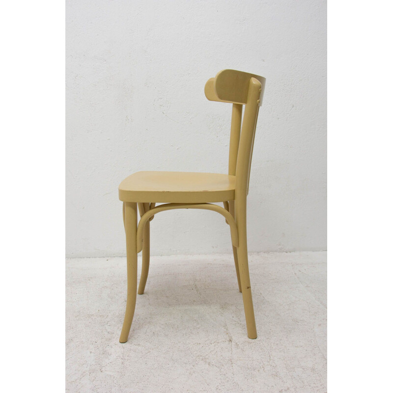 Chaise vintage en hêtre courbé de Thonet 1950