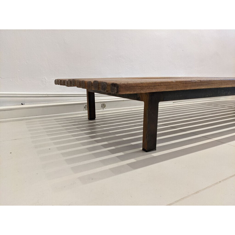 Vintage Cansado bench by Charlotte Perriand 1954s