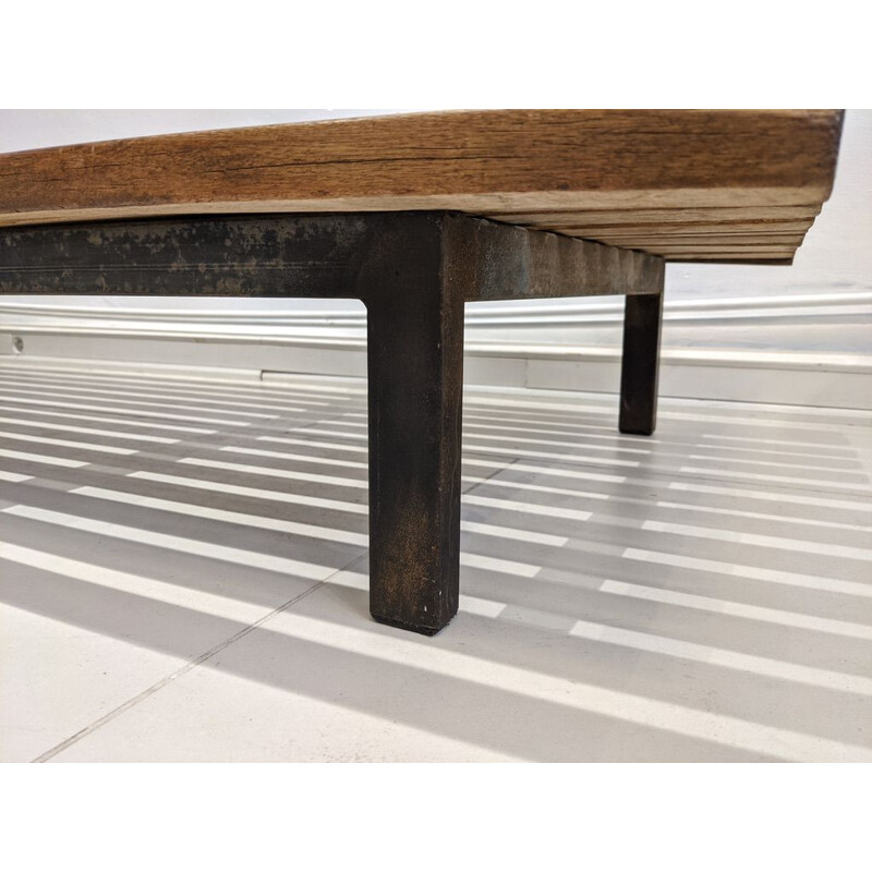 Vintage Cansado bench by Charlotte Perriand 1954s