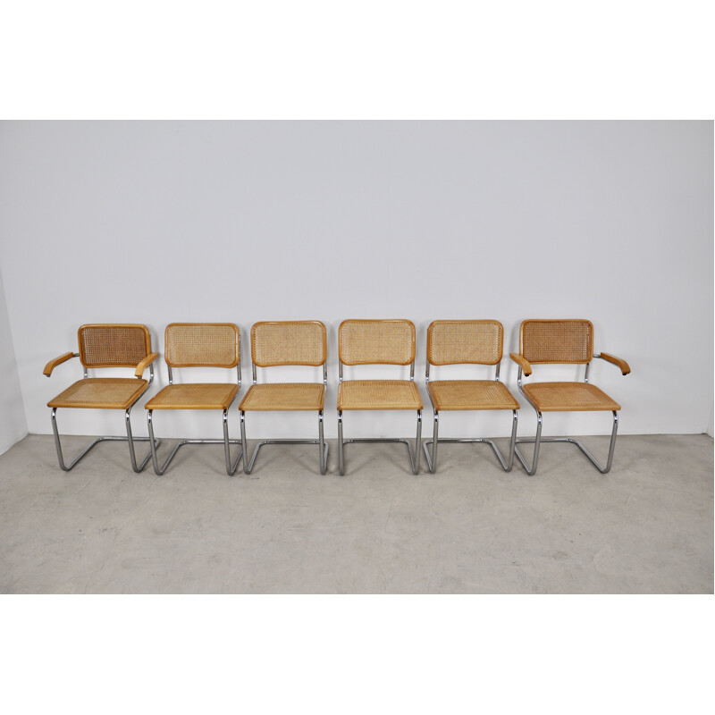 Lot de 6 chaises vintage B32 par Marcel Breuer