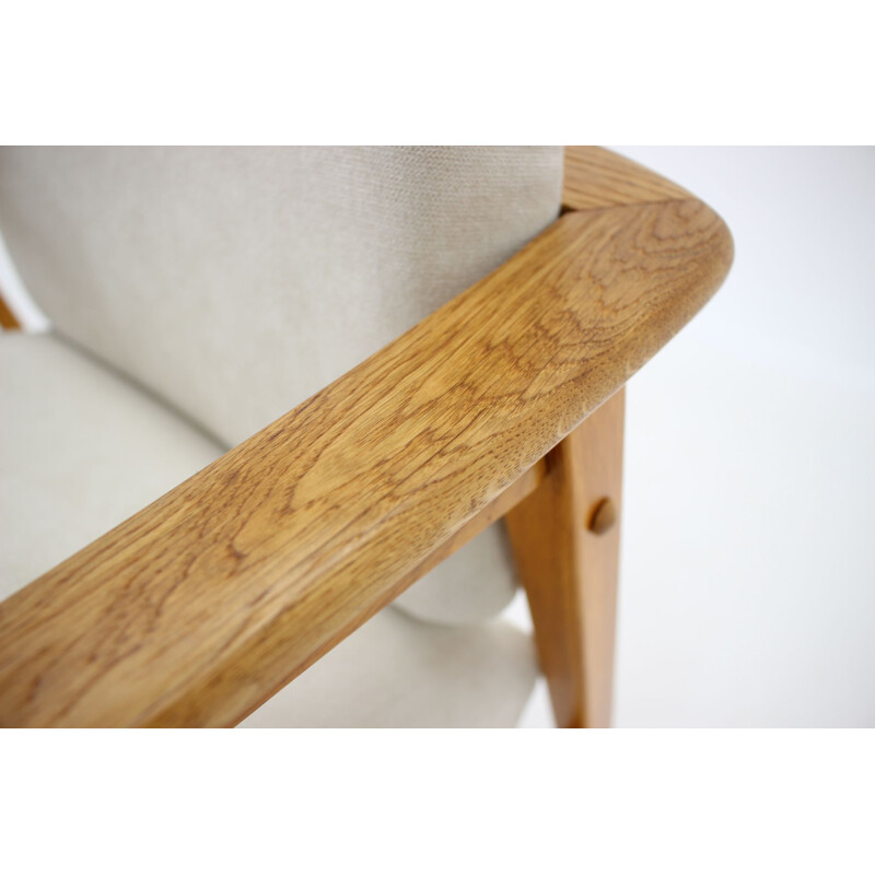 Pair of vintage Oak Armchairs, Czechoslovakia 1960s