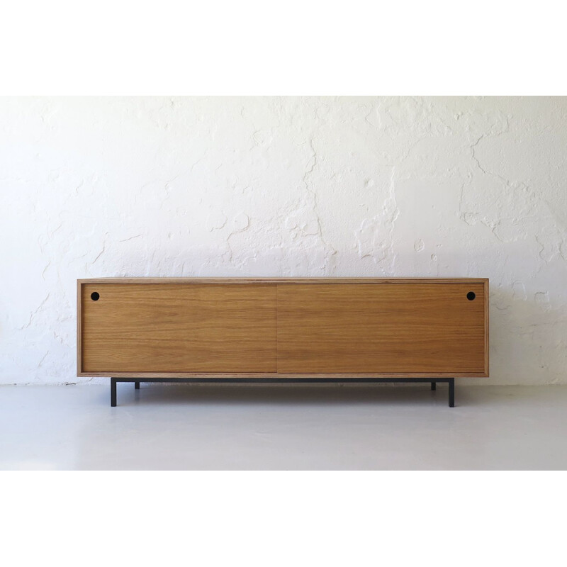 Vintage Low sideboard with sliding doors, 1980s