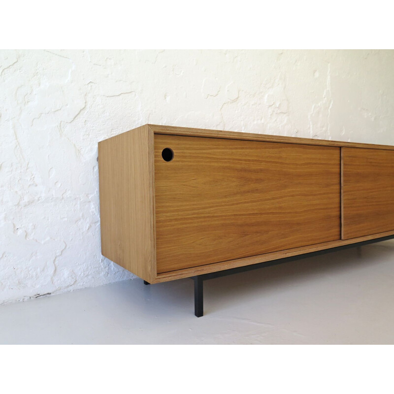 Vintage Low sideboard with sliding doors, 1980s