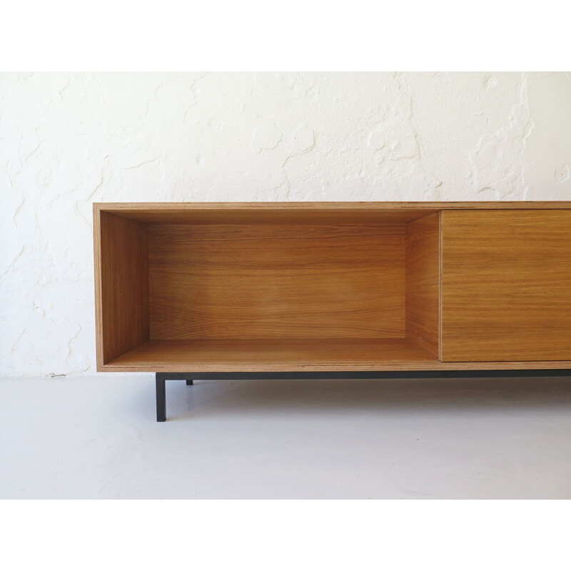 Vintage Low sideboard with sliding doors, 1980s