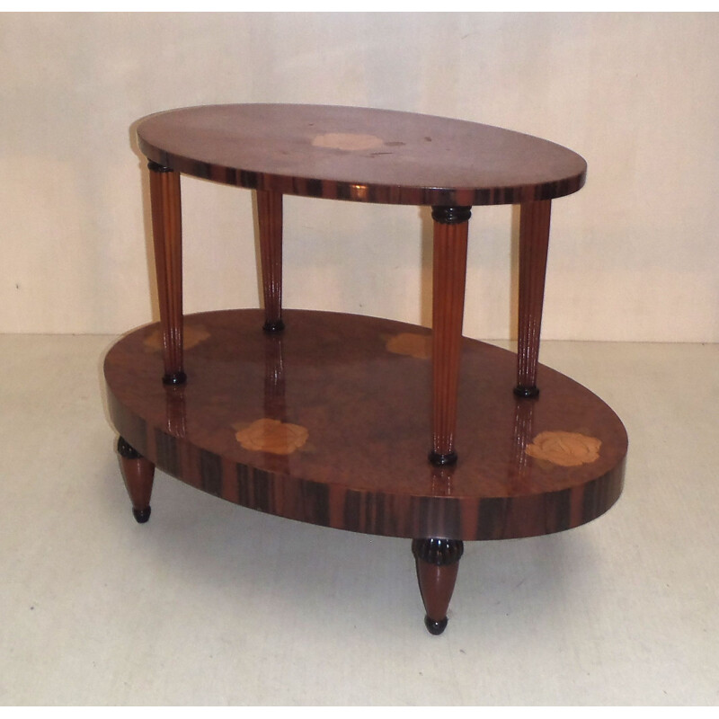 Vintage solid mahogany pedestal table, 1925