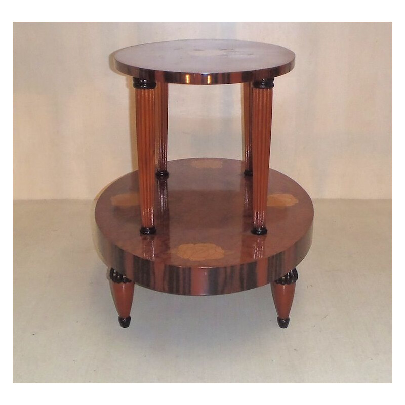 Vintage solid mahogany pedestal table, 1925