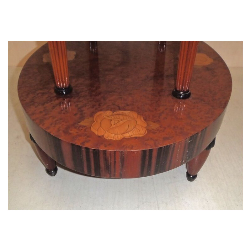 Mesa de pedestal vintage de caoba maciza, 1925