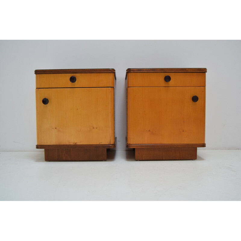 Pair of Mid-century Bedside Tables Czechoslovakian 1960s