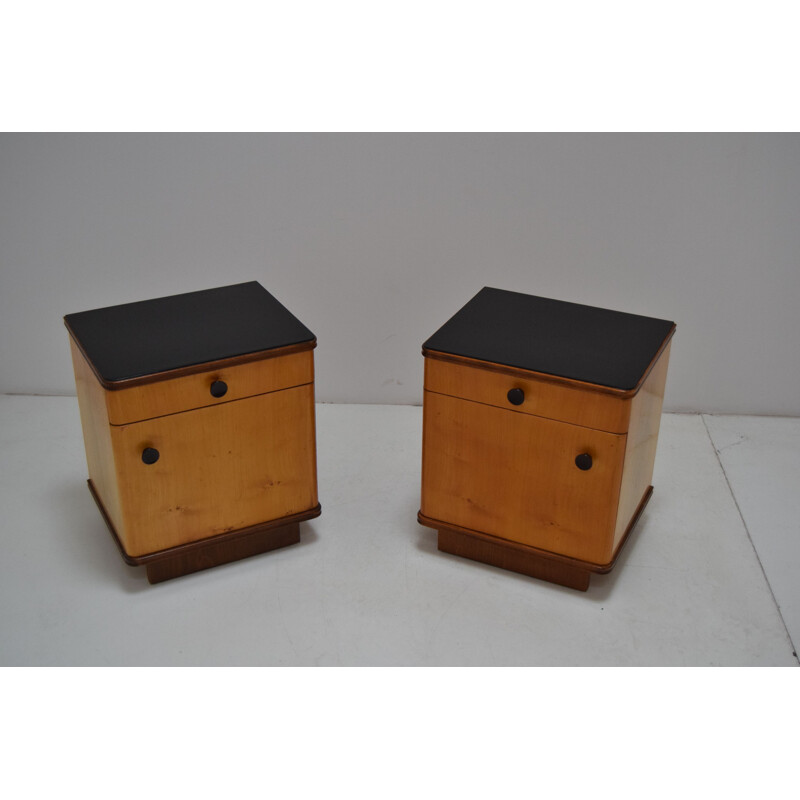 Pair of Mid-century Bedside Tables Czechoslovakian 1960s