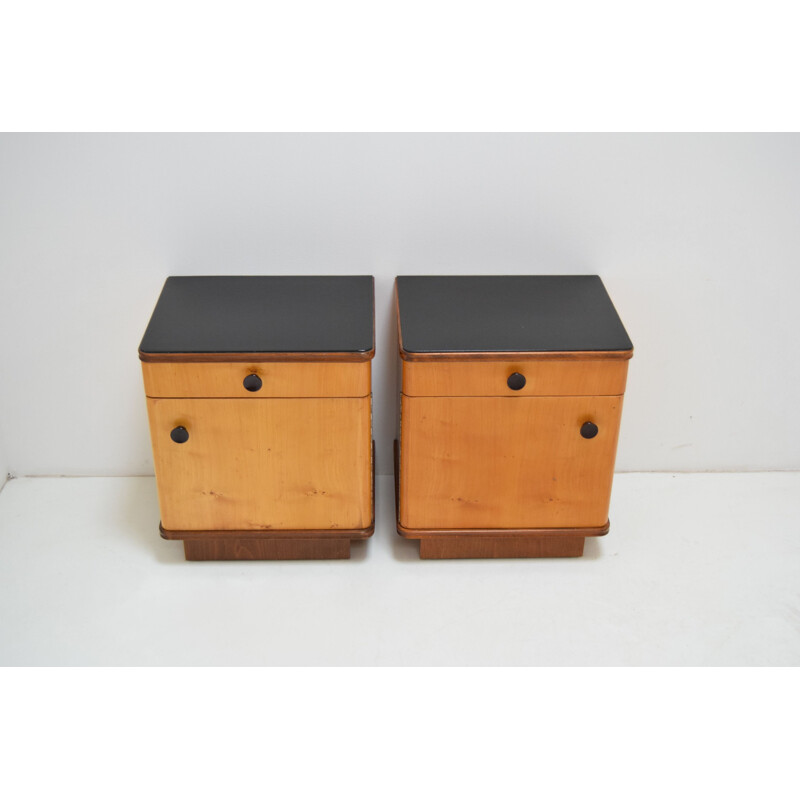 Pair of Mid-century Bedside Tables Czechoslovakian 1960s