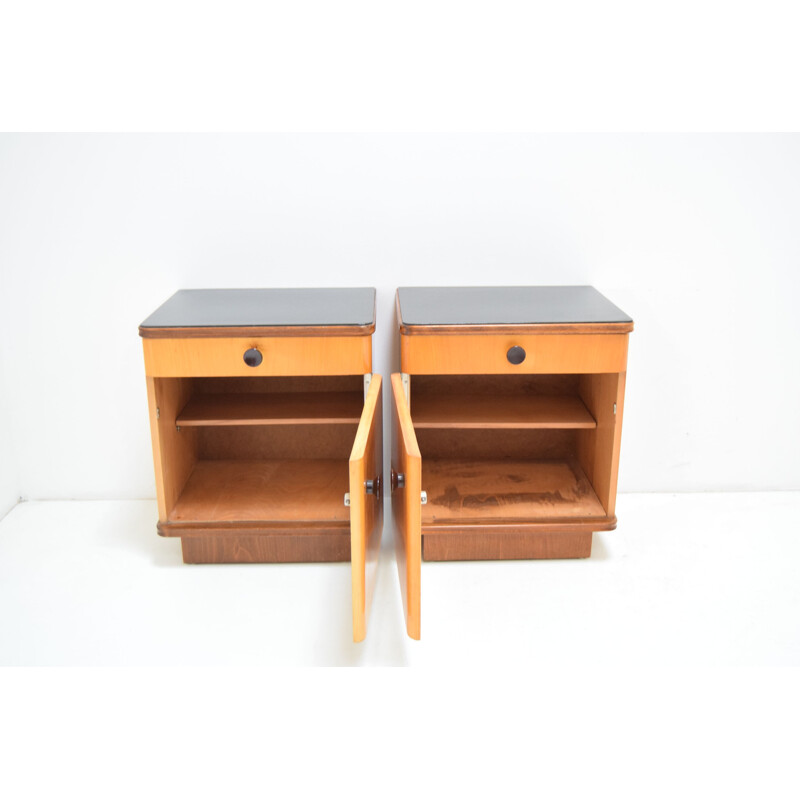 Pair of Mid-century Bedside Tables Czechoslovakian 1960s