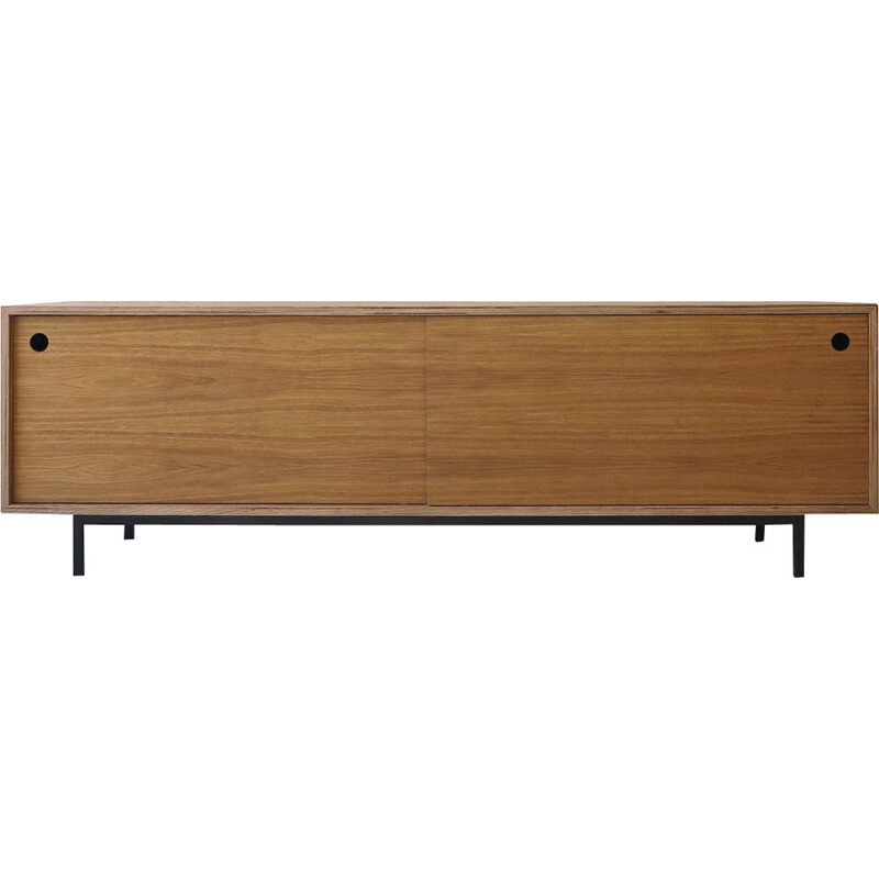 Vintage Low sideboard with sliding doors, 1980s