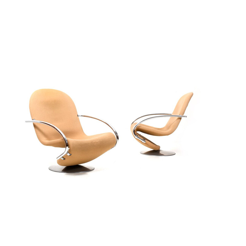 Pair of vintage Lounge Chairs by Verner Panton 1970s