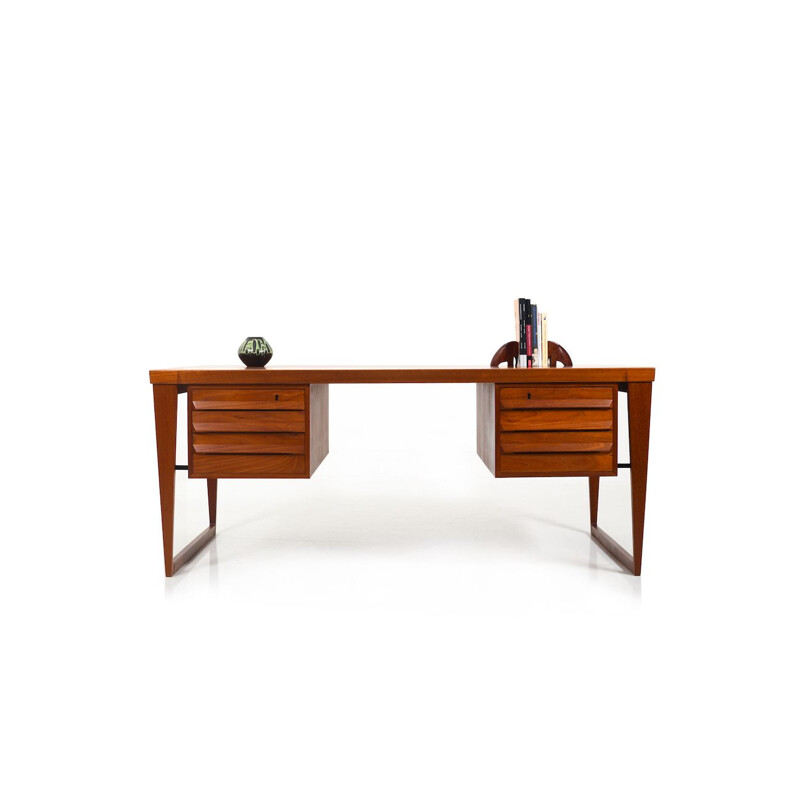 Vintage Free-Standing Desk by Kai Kristiansen for Feldballe Mobelfabrik 1950s