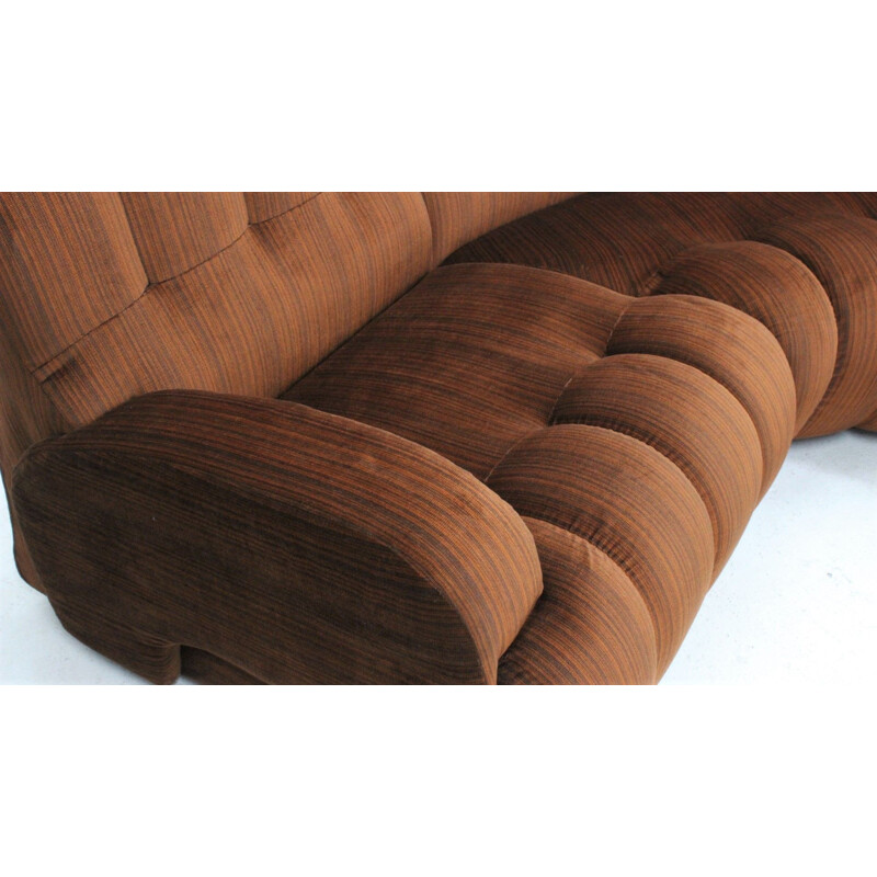 Vintage modular curved sofà Italian 1970s