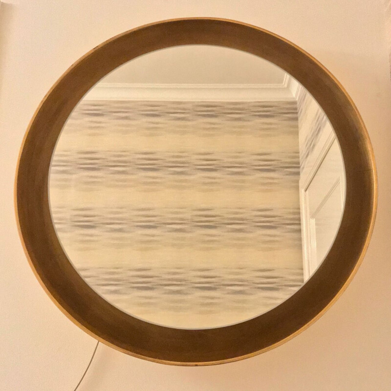 Vintage ronde spiegel in goud