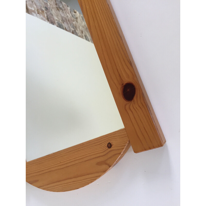 Vintage wooden mirror 1980s