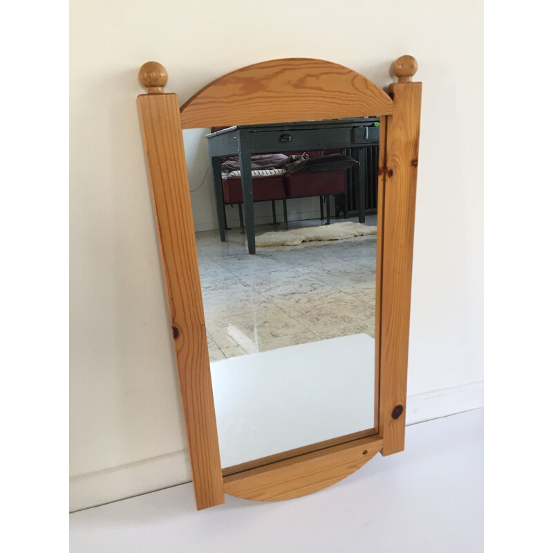 Vintage wooden mirror 1980s