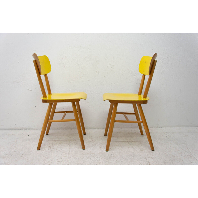 Ein Paar Vintage-Stühle aus Buche für Ton, Tschechoslowakei 1960