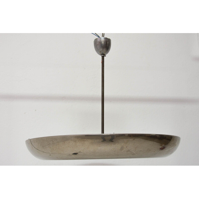 Vintage copper pendant lamp "UFO" by Josef Hurka, Czechoslovakia 1940