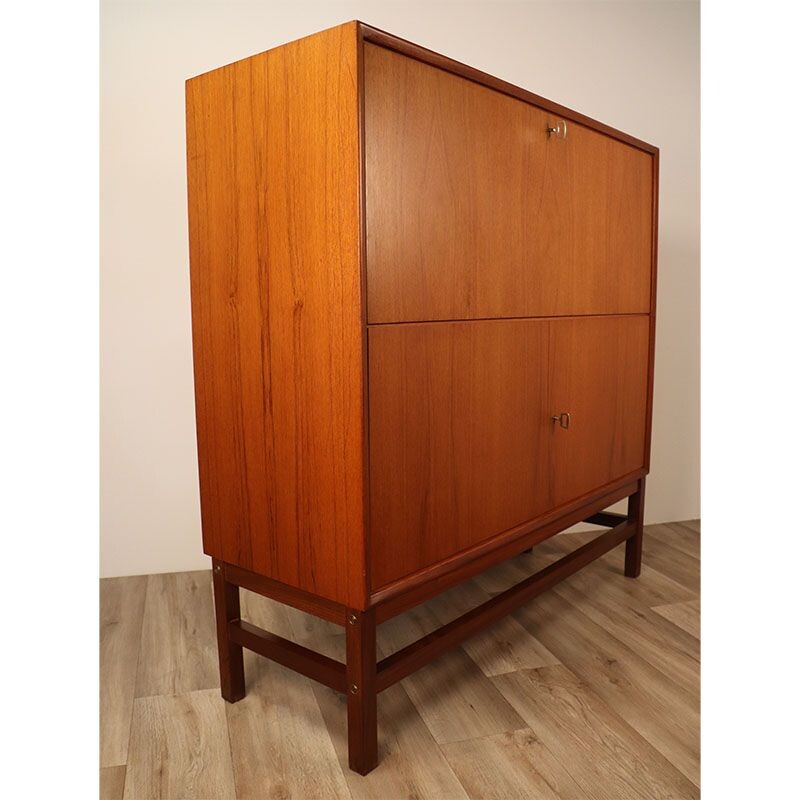 Vintage teak secretary Scandinavian 1960s