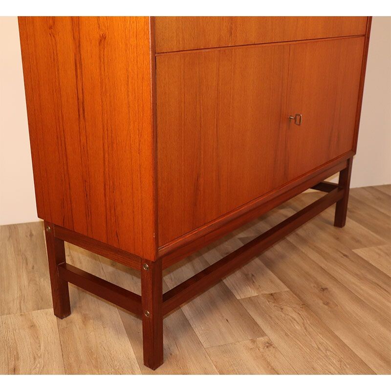 Secrétaire vintage en teck scandinave 1960