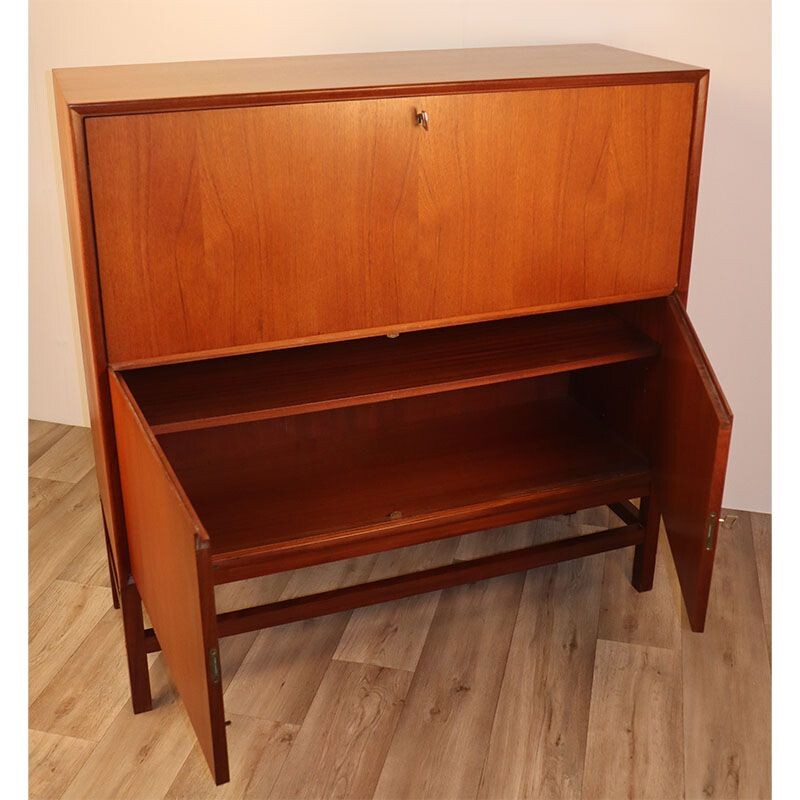 Vintage teak secretary Scandinavian 1960s