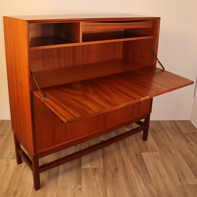 Vintage teak secretary Scandinavian 1960s