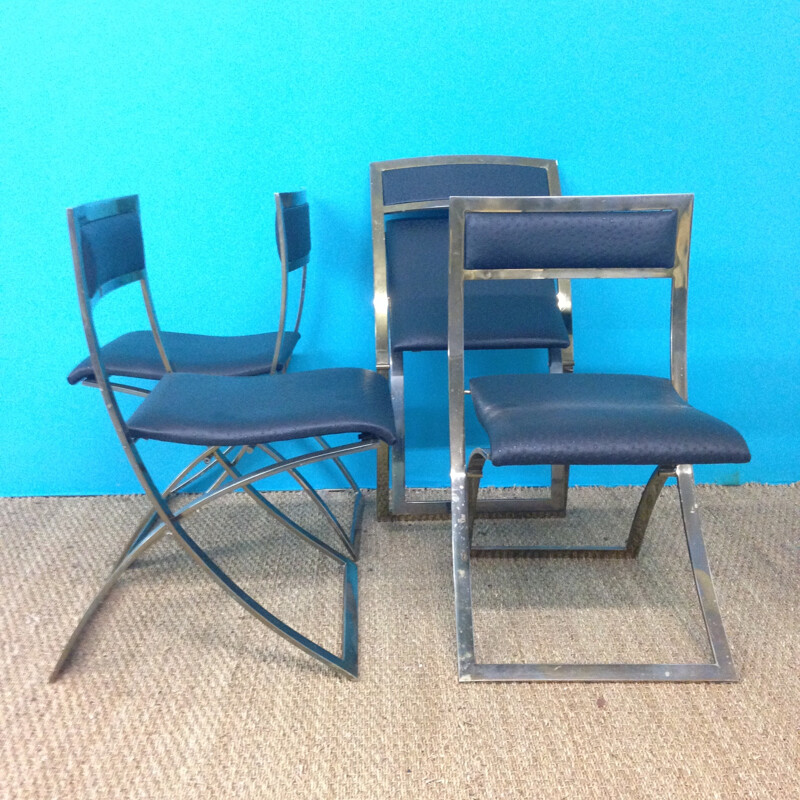 Set of 4 chairs "Luisa" Marcello CUNEO -années 70