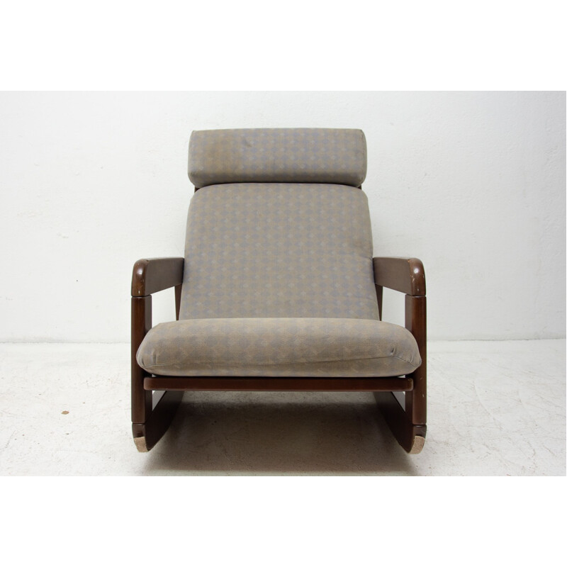 Fauteuil à bascule vintage Tchécoslovaque 1960