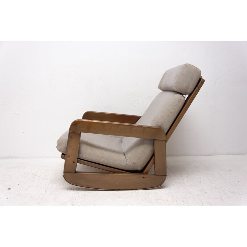 Fauteuil à bascule vintage Tchécoslovaque 1960