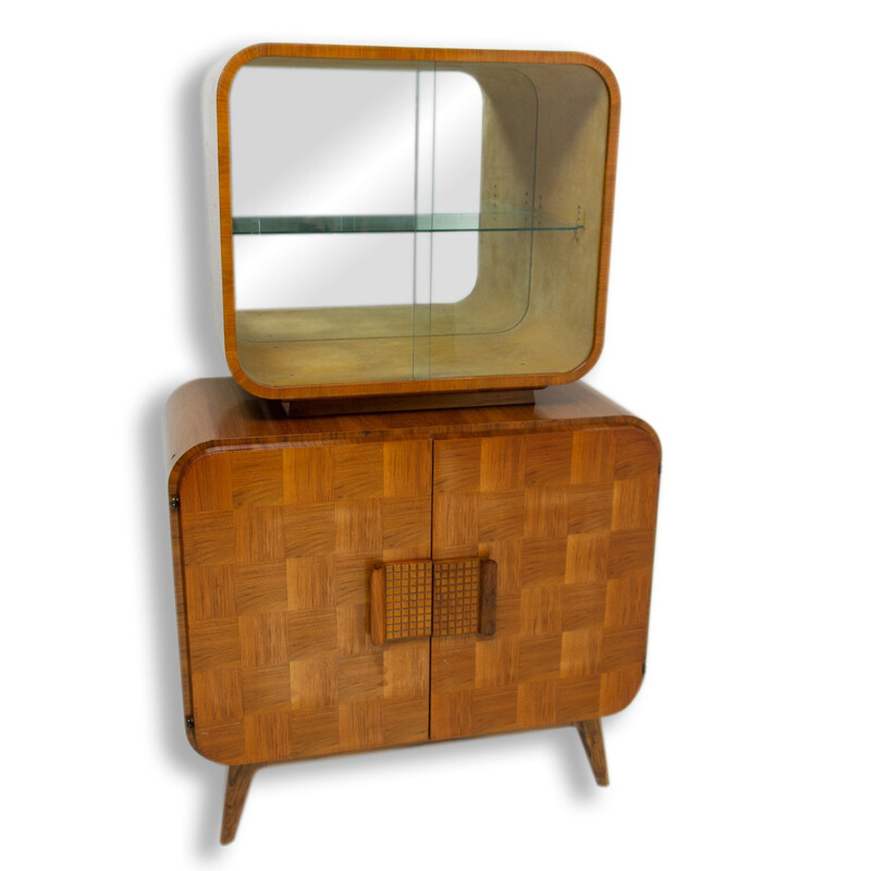 Vintage vitrine van Jindrich Halabala voor UP Zavody 1940