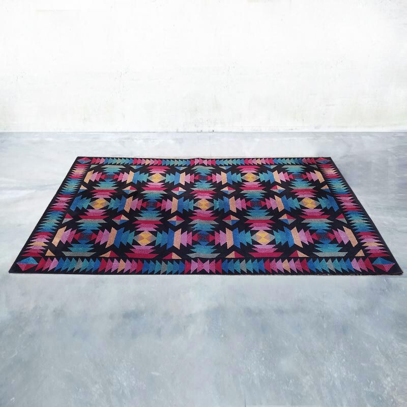 Vintage Geometric Woolen Rug by Missoni for T&J Vestor Italian 1980s