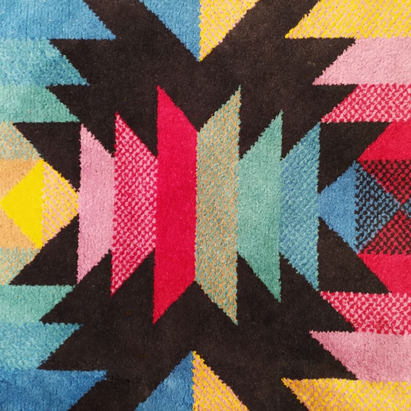 Vintage Geometric Woolen Rug by Missoni for T&J Vestor Italian 1980s