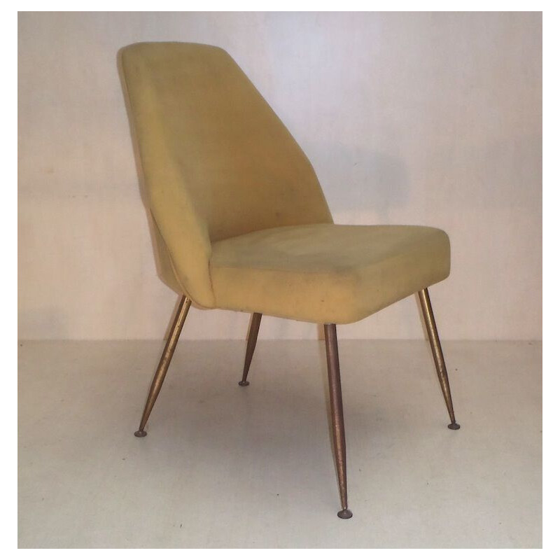 Satz von 4 Vintage-Messing-Stühlen von Carlo Pagani, Italien 1960