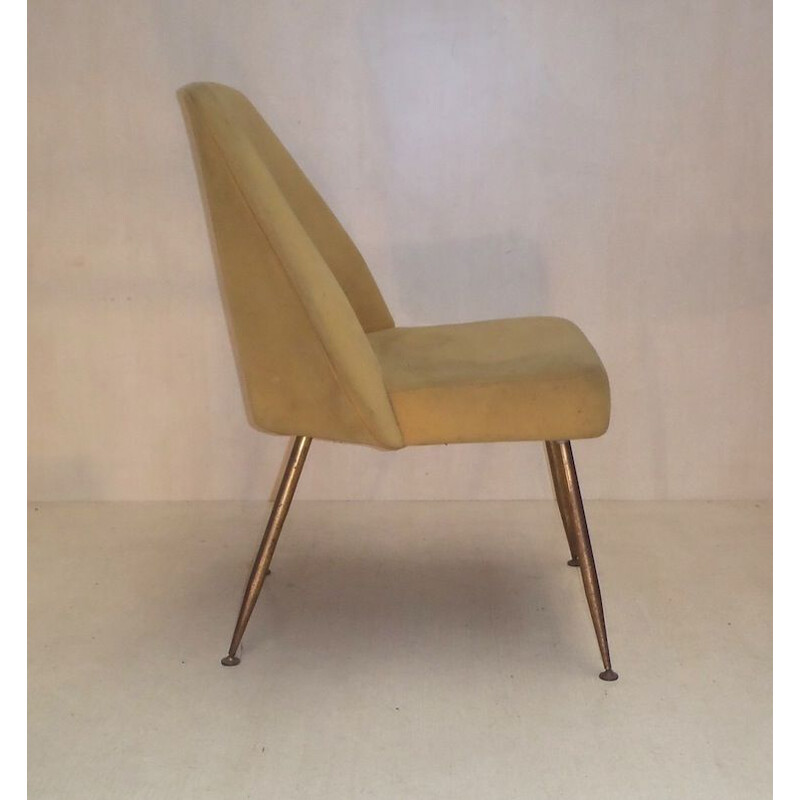 Conjunto de 4 cadeiras de latão vintage por Carlo Pagani, Itália 1960