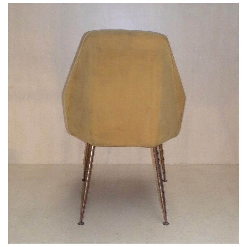 Set van 4 vintage messing stoelen van Carlo Pagani, Italië 1960