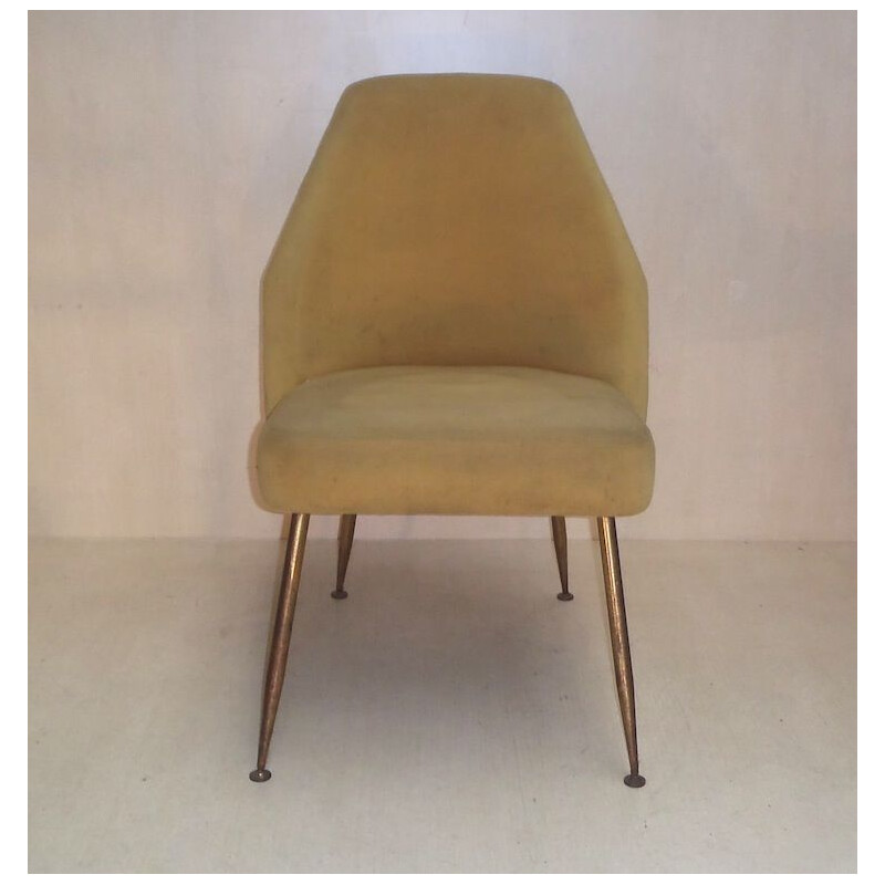 Set of 4 vintage brass chairs by Carlo Pagani, Italy 1960