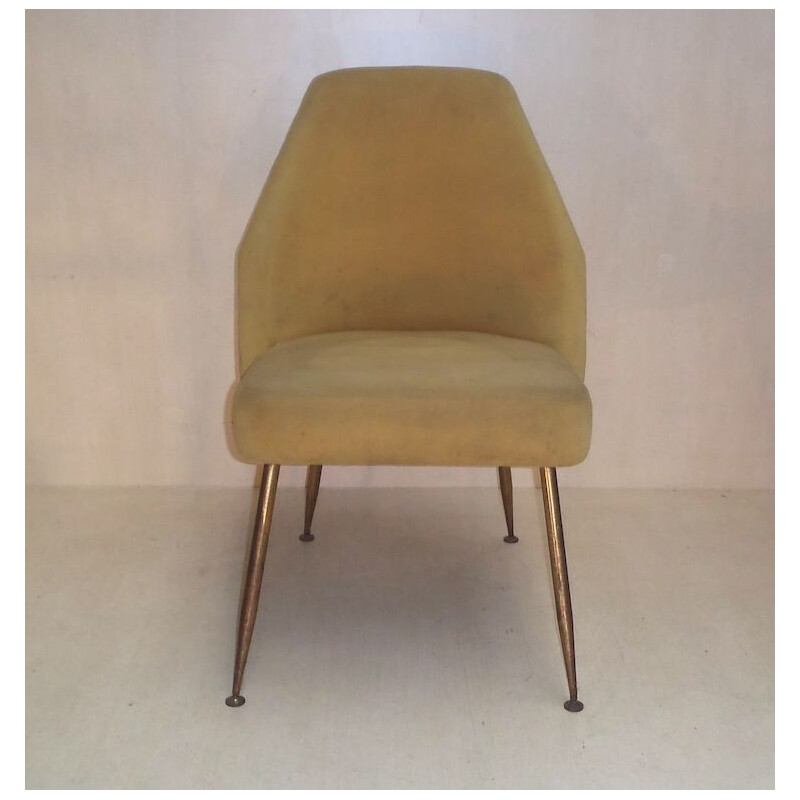 Set van 4 vintage messing stoelen van Carlo Pagani, Italië 1960