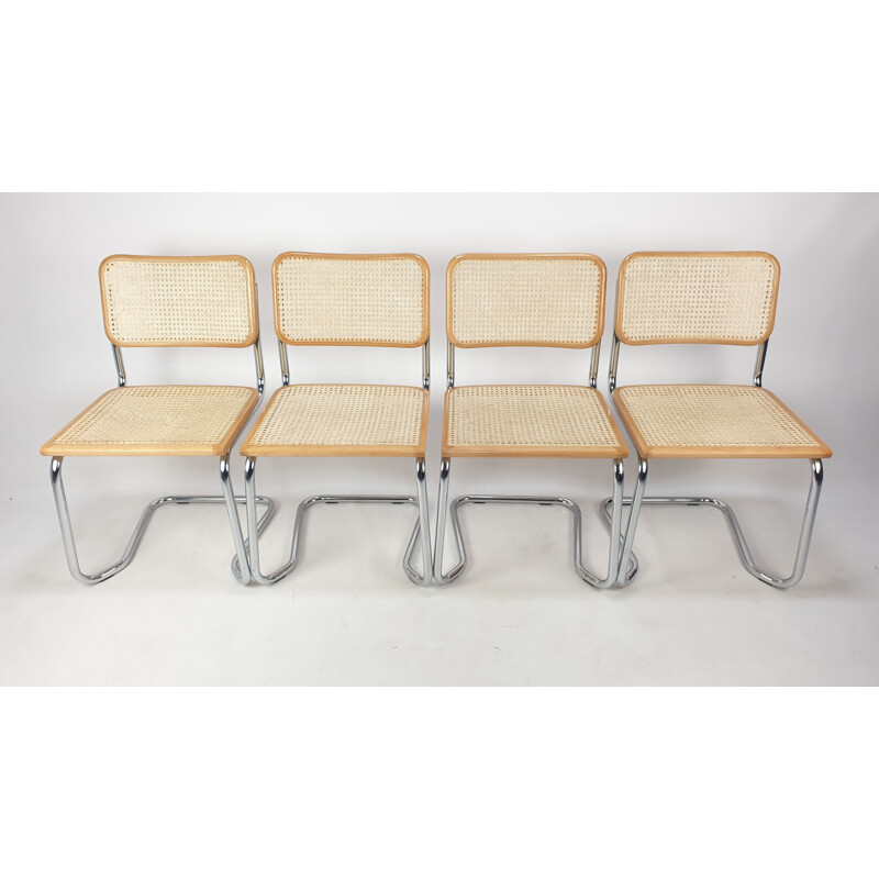 Lot de 4 chaises vintage Cesca par Marcel Breuer