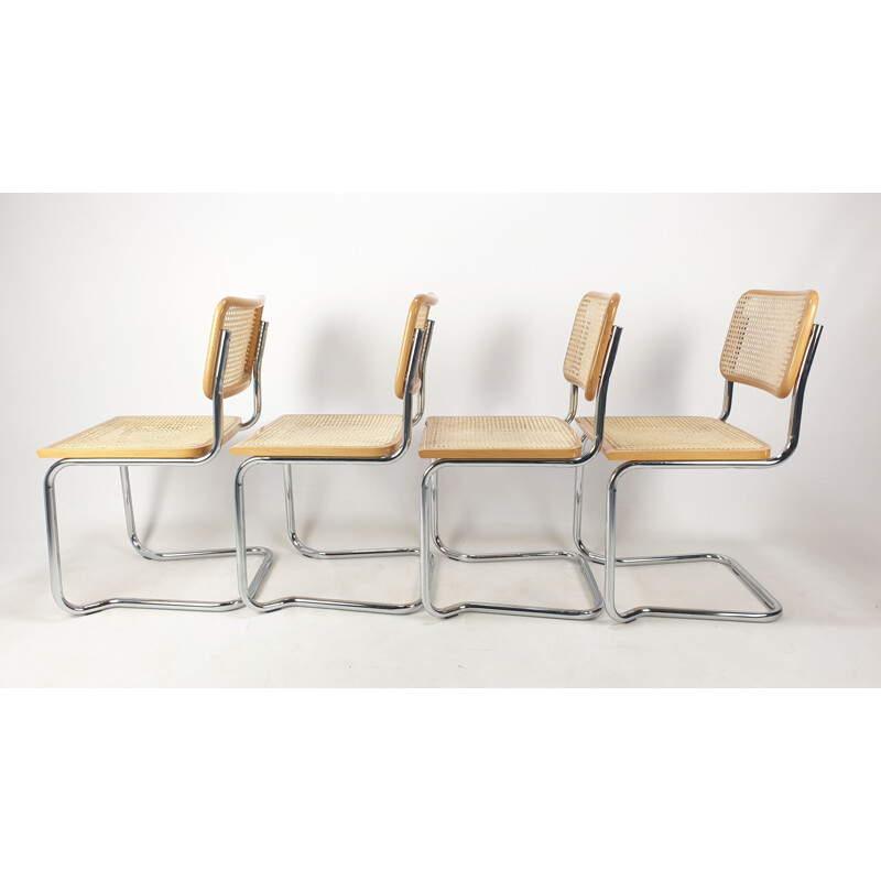 Set of 4 vintage Cesca Chair by Marcel Breuer