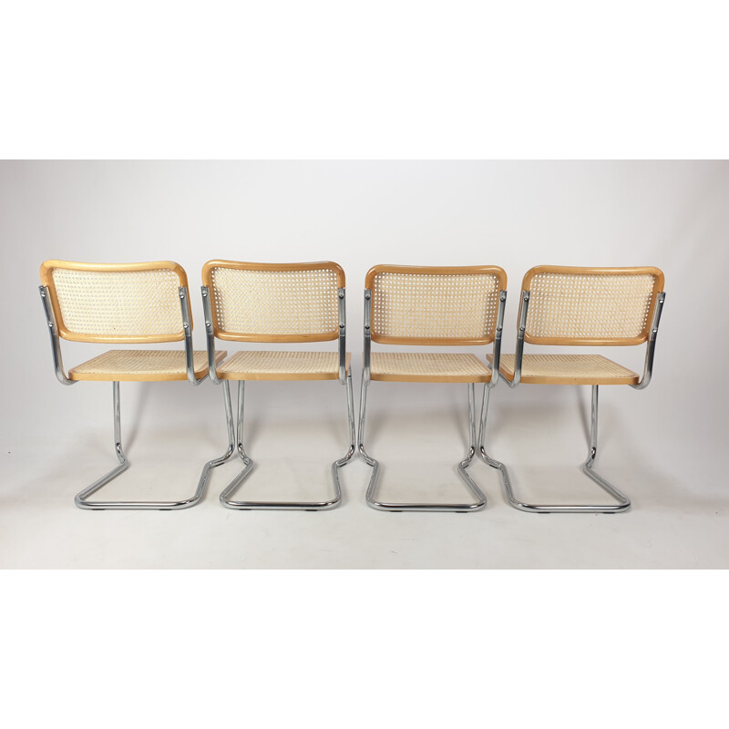 Lot de 4 chaises vintage Cesca par Marcel Breuer