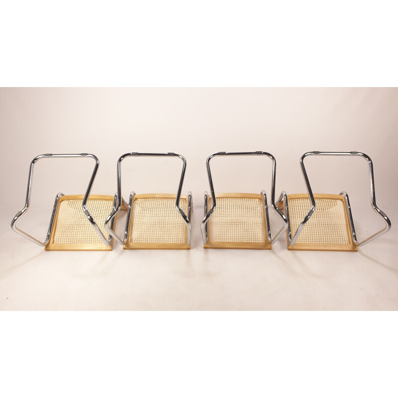 Set of 4 vintage Cesca Chair by Marcel Breuer