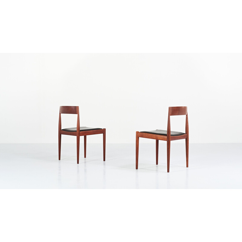 Suite of 6 vintage "4110" chairs for Fritz Hansen Denmark 1960