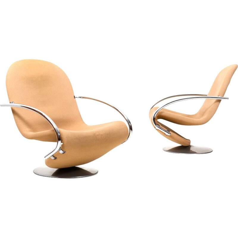 Pair of vintage Lounge Chairs by Verner Panton 1970s