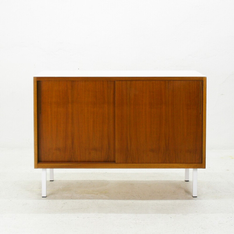 Walnut chest with sliding doors - 1960s