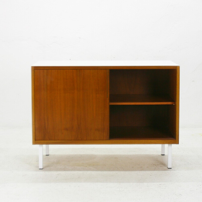 Walnut chest with sliding doors - 1960s