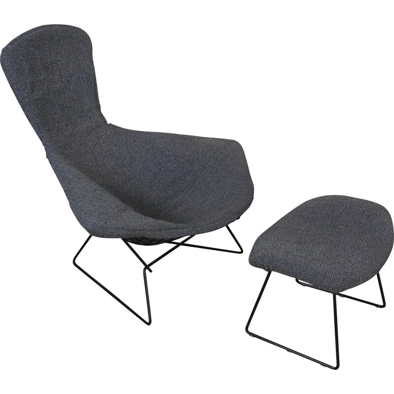 Vintage armchair and ottoman Bird by Harry bertoia Knoll 1950s