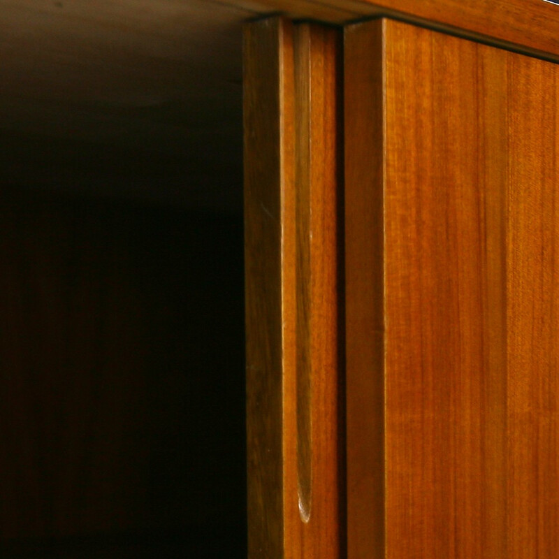 Walnut chest with sliding doors - 1960s